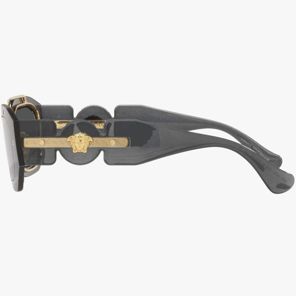 Versace Unisex Sunglasses Transparent Dark Grey Frame; Used Like new - Picture 7 of 9